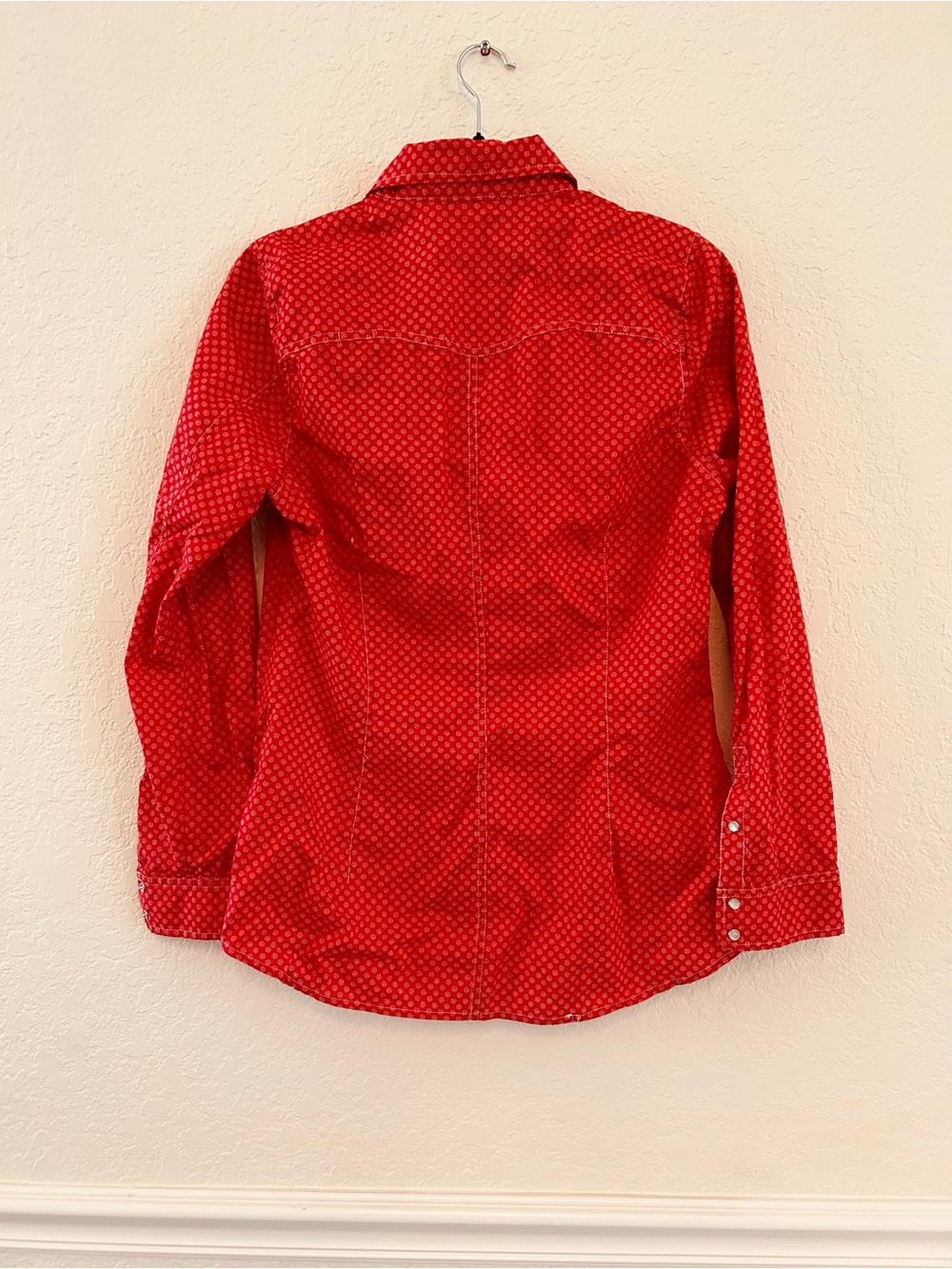Daniel Rainn Red Button-Front Shirt with White Dot Print - Picture 2 of 5